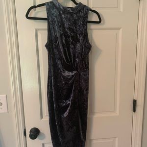 Elegant velvet blue dress